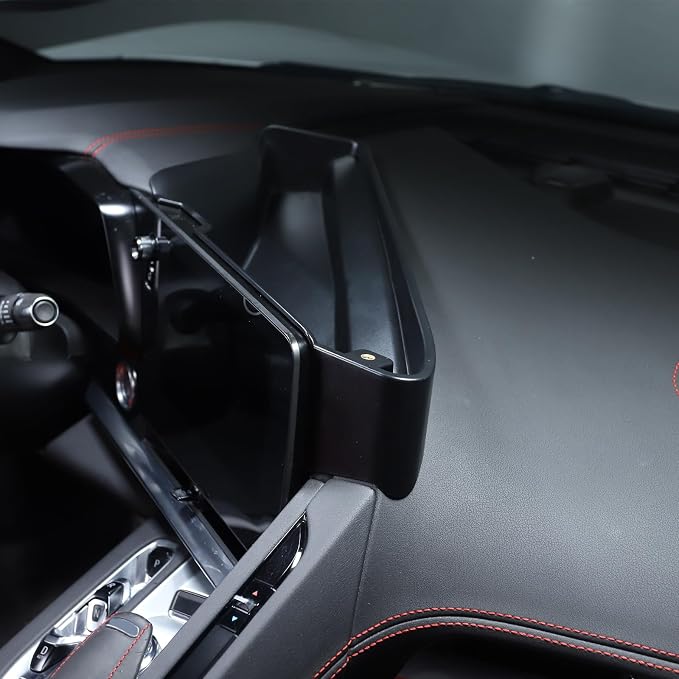 TOYCIDFG Dashboard Storage Tray Behind Navigation Screen with Phone Holder for Corvette C8 Stingray 2020-2026, Center Console Car Organizer Tray Interior Accessories (Only Tray)