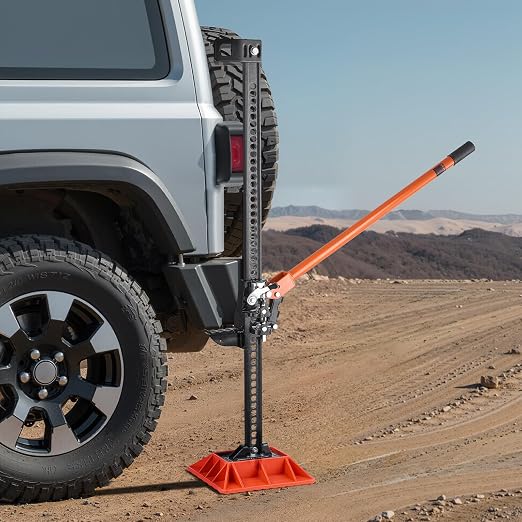 VEVOR Farm Jack with Base, 48" Utility High Lift Farm Jack, 3.18 Ton (7,000 lbs) Capacity Ratcheting Off Road Utility Jacks, Heavy-Duty Lift Jacks with 5.12"-42.5" Lifting Range for Tractor, Truck,SUV
