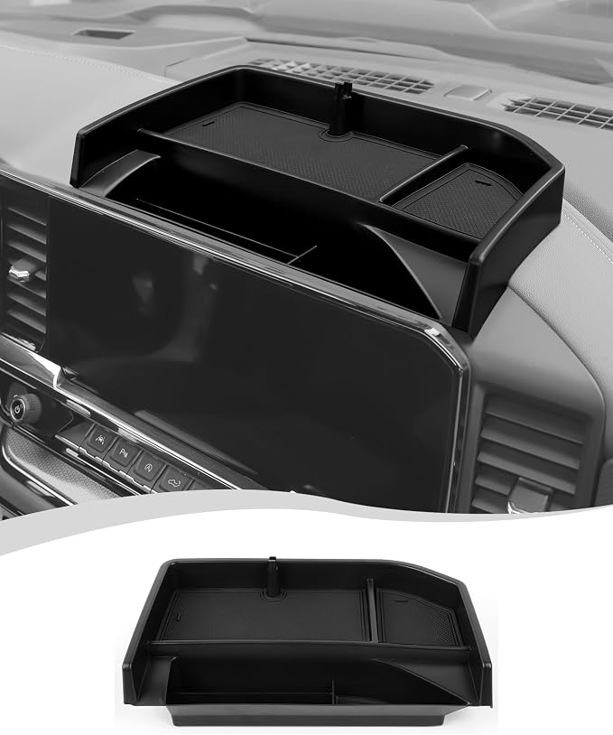 Hoolcar Center Console Storage Tray Dashboard Organizer Fit for Chevrolet Silverado 2022-2025, Black