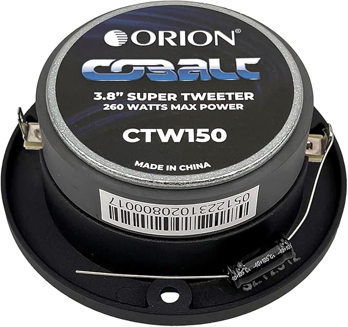 ORION Cobalt Series CTW150 3.8” Super Bullet Tweeter | Aluminum Diaphragm, 1” Voice Coil, 65W RMS, 260W Max, Built-in Crossover - Pro Car Audio Sound System Tweeter (Pair)