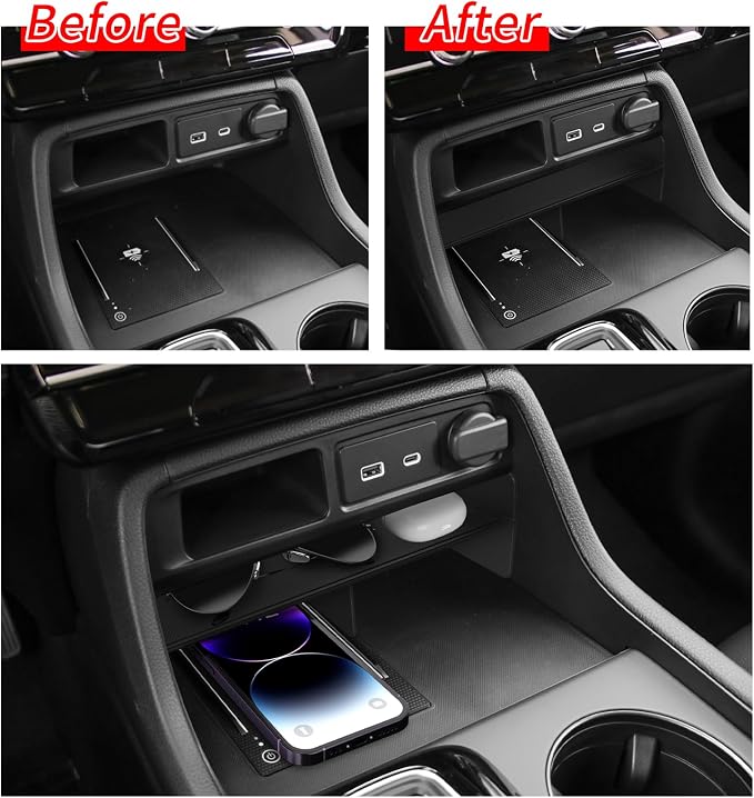 smabee Center Console Organizer for Honda Pilot 2023 2024 2025 / Honda Passport 2026 Console Tray ABS Storage Box Tray Insert Accessories Interior Black