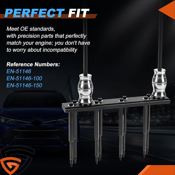 Fuel Injector Removal Tool EN-51146 GM-51146 Fuel Injector Rail Assembly Replacer Master Tool Kit Fit For GM Opel/Fit For Buick/Vauxhall/MG 1.0L 1.4L 1.5T 1.6L Engines, EN-51146-100 EN-51146-150