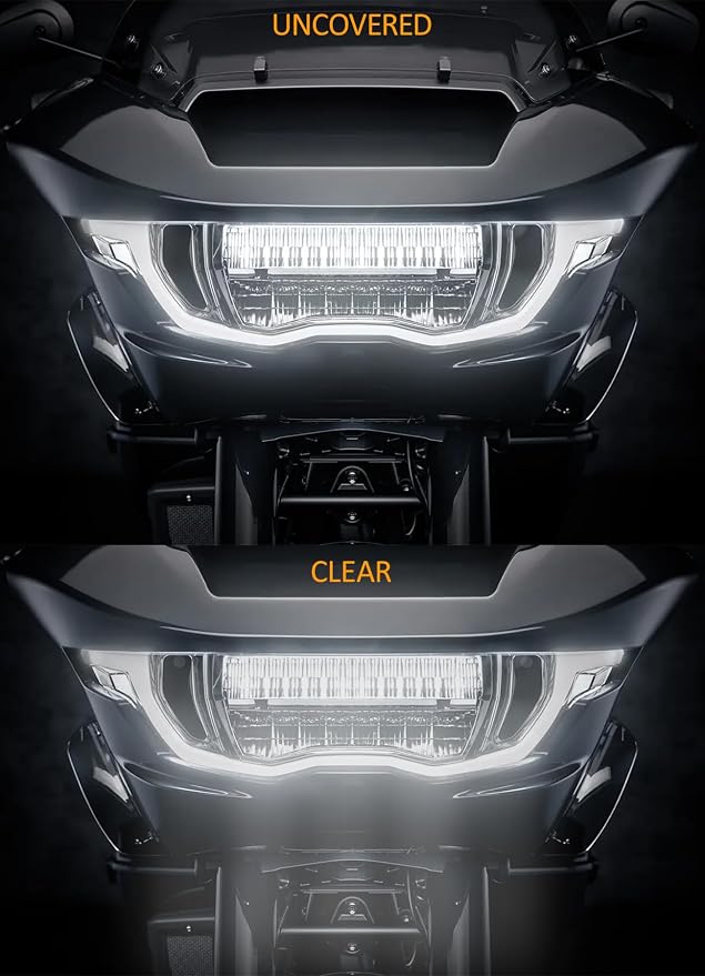 Headlight Lens Headlamp Protection Film Headlight Cover Guard Compatible with Harley Touring CVO Road Glide FLTRXSE 2023-up & Road Glide/ST 2024-up (Clear)