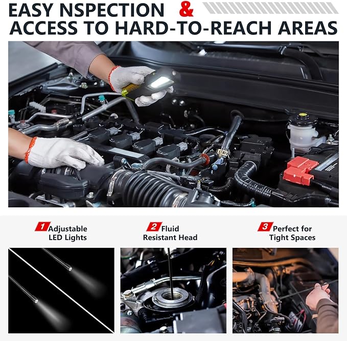 LAUNCH X-431 VSP-100 Endoscope Work with X-431 Tablet 5.5mm Ultra-Thin Digital HD USB Video Inspection Camera Multi-Angle Imaging One-Click Snapshot IP67 Waterproof Borescope Videoscope