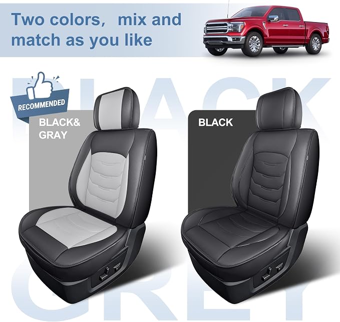 for Ford 2025 2026 F150 Seat Covers 2009-2026 F250 F350 F450 2017-2026 Premium Handmade Leather Waterproof Fits Not Only SuperCrew Lightning King Ranch Platinum Tremor SVT Raptor