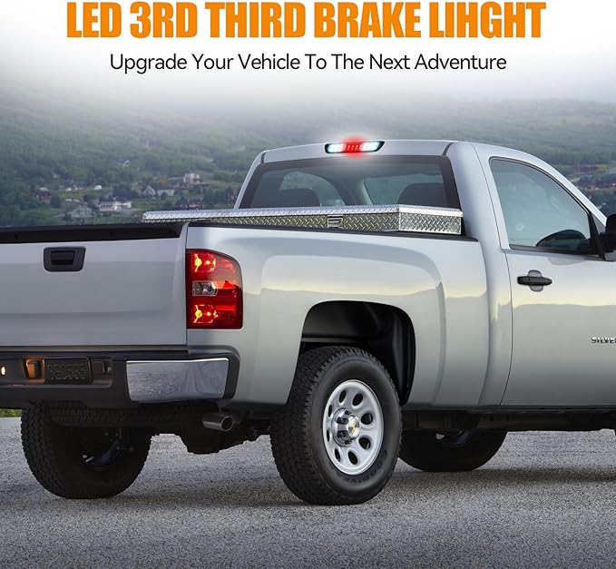 Third 3rd Brake Light LED for 2004-2012 Chevy Colorado/GMC Canyon, High Mount Rear Brake Lights Assembly, Waterproof Center Cab Cargo Lamp Stop Light