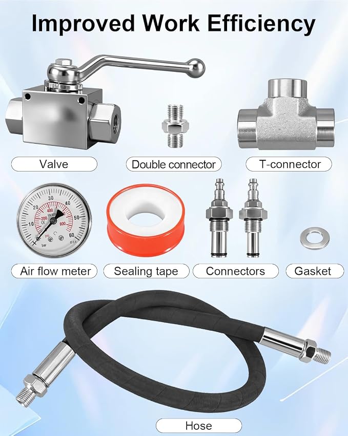 High Pressure Oil System IPR Air Test Tool Special Kit Fits for Ford Powerstroke 6.0l-7.3l Diesel, w/ 6.0L & 7.3L High Pressure Oil System & IPR Valve & Air Test Fitting, Gauge Air Meter