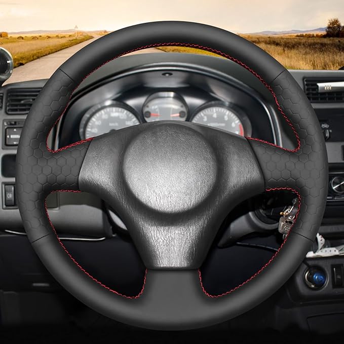 MEWANT Hand Stitch Steering Wheel Cover for Toyota RAV4 1998-2003 / Celica 1999-2006 / Corolla 2003-2008 / Matrix 2002-2008 / MR2 1999-2007 / Supra/Caldina, Custom Fit DIY Wrap Interior Accessories