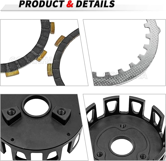 Clutch Kit & Friction Steel Plates,CNC Billet Clutch Basket with Complete Gasket Set for Yamaha Blaster 200 YFS200 1988-2006