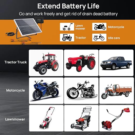 ECO-WORTHY Solar Panel Kit 25W 12V Solar Battery Charger Trickle Maintainer, 25W Solar Panel + Adjustable Mount Bracket + Upgrade Controller,for 12V Batteries Cars RV Boat Motorcycle Marine