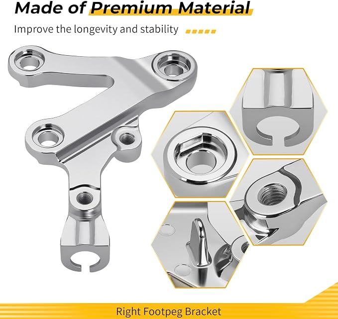 M MATI Right Footpeg Bracket for Kawasaki N-inja ZX-6R ZX600 N-inja ZX-9R ZX900 1998-2003 Z-ZR 600 2005-2008 35011-1875