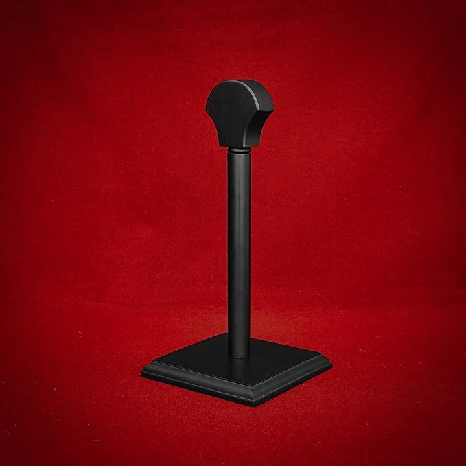 Mythrojan Solid Wooden Helmet Stand Medieval Roman Viking Templar, Spartan, Knight Helmet Display Holder for Renaissance, Cosplay, LARP, Collectors Costume,14 Inch - Black