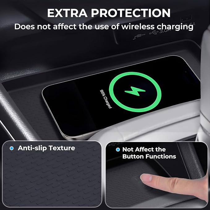 Wireless Charging Protective Mat for Subaru Crosstrek/Impreza 2026 2025 2024, Center Console Interior Accessories Silicone Anti-Slip Wireless Charger Cover Pad for 2024-2026 Crosstrek/Impreza