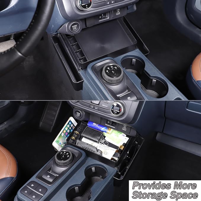 Lcojicep Center Console Gear Shift Organizer Storage Tray Compatible with Ford Maverick 2022-2024 Central Control Side Storage Box Gear Shifter Console Organizer Tray，Interior Accessories