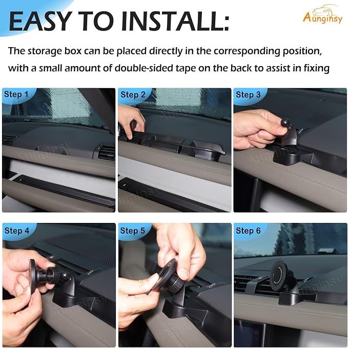 Aunginsy Co-Pilot Dashboard Organizer Tray Compatible with 2020-2026 Land Rover Defender 90/110/130, Center Console Passenger Side Storage Box with Magnetic Phone Holder Insert Groove ABS Accessories