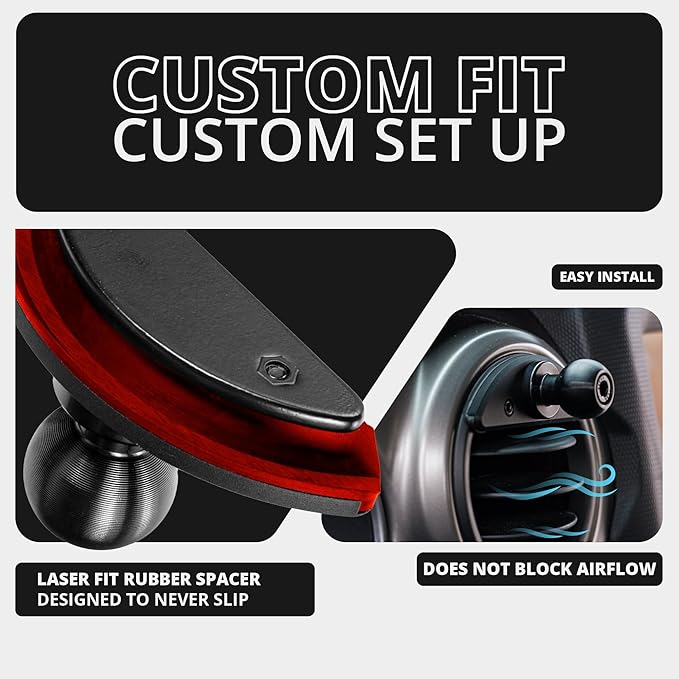 Tackform Vent Phone Mount Compatible with 2018 – 2023 Jeep JL, Gladiator, and 4XE | CNC Billet Aluminum | Zero Slip, Anti-Scratch | Universal Holder Compatible with iPhone, Android, and Smartphones |