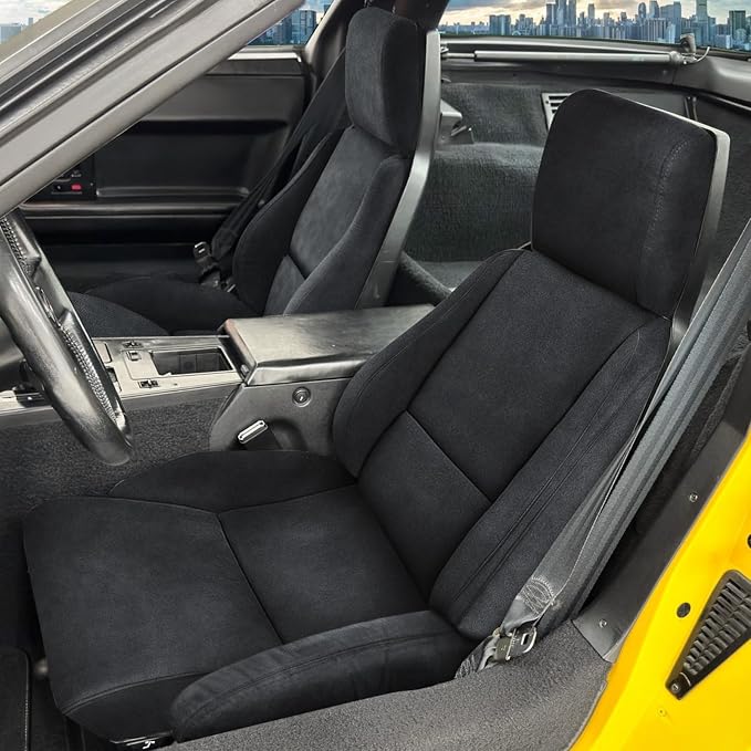 Front Bench Seat Covers Replace for 1984-1993 Chevy Corvette C4 Standard Model Seat, Soft Dutch Velvet Composite Foam Lining Breathable Seat Cover Cushion