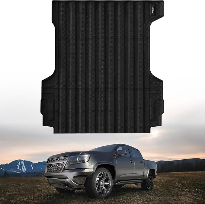 Lasfit Truck Bed Mat for Chevrolet Chevy Colorado/GMC Canyon 2015-2022, Only Fit 5.1FT Bed, Vehicle Bed Mat Custom Fit Flush All Weather Protection TPE Pickup Car Bed Liner