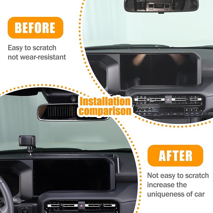 Center Console Dash Organizer Tray Compatible with Toyota Land Cruiser 250 Prado 2024 2025 2026 Navigation Screen Rear Insert Auxiliary Storage Box,Phone Holder Accessories (Style A)