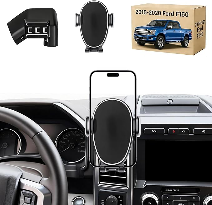 Phone Mount for Ford F150 (2015–2020), 360° Adjustable Dashboard Phone Holder, Hands-Free Car Smartphone Mount for iPhone, Google & Android, Ford F-150 Interior Accessories, Gifts for Car Guys
