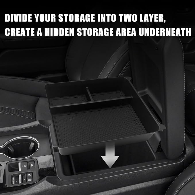 Muslogy for Pilot 2023 Center Console Organizer and Magnet Armrest Hidden Storage Box Compatible with Honda Pilot 2023-2024 Sport EX-L Trail Sport Touring Elite