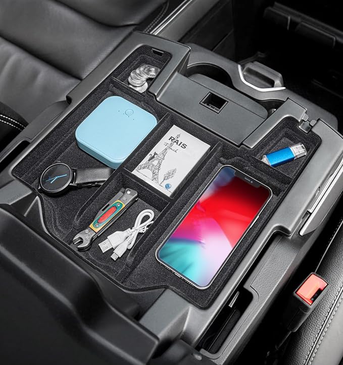 PIMCAR Compatible with 2019-2026 Dodge RAM 1500 Center Console Organizer and Windshield Sun Shade Interior Accessories
