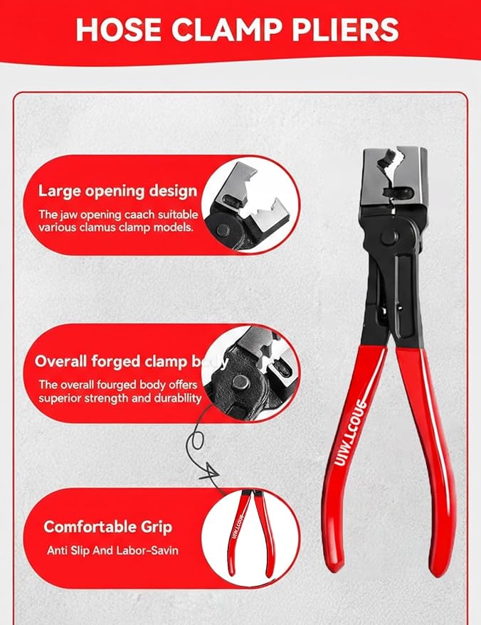 5-Piece Automotive Electrical Disconnect Pliers Kit, Terminal Connector Separator Removal Tool, Trim Clip Hose Clamp Plug Release Car Specialty, Professional Car Trim Repair Kits