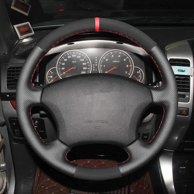 Loncky Leather Steering Wheel Cover for Toyota 4Runner 2003-2009 / Tacoma 2005-2011 /Tundra 2003-2006 /Sienna 2004-2010/Highlander 2004-2007 /Sequoia 2003-2007 /Camry 2005 2006 /Land Cruiser 2003-2007