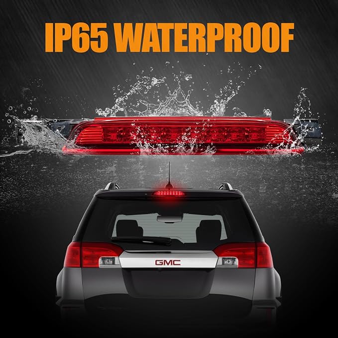 Third 3rd Brake Light LED for 2010-2017 Chevy Equinox, High Mount Rear Brake Lights Assembly for 10-17 GMC Terrain, Waterproof Center Cab Lamp Stop Light (Red)
