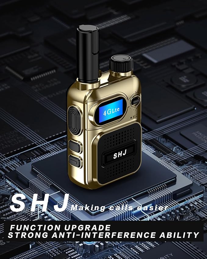 SHJ 4G PoC Radios with 1 Additional Yearly Sim Cards- Ultimate Communication Solution for Businesses and Teams walkie-Talkie Durable and White Silver (Army Green)