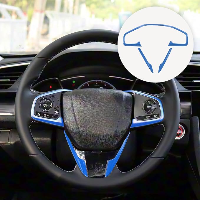 Interior Trim Kit for Honda 10th Civic 2016-2021 Blue Instrument Central Control Gear Shift Panel Cover Trim