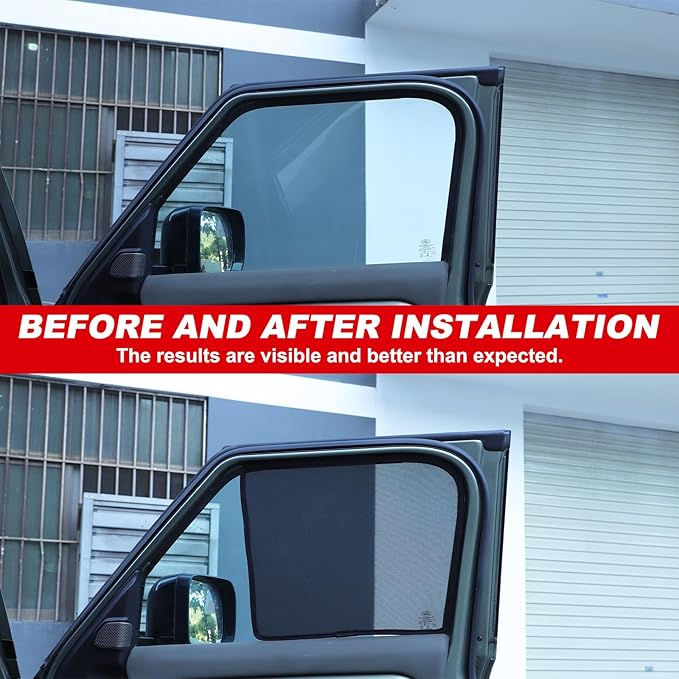Window Shade Compatible with 2020-2025 L@nd Rover Defender 110, Breathable Mesh Side Window Screens Shade Cover for Baby, UV Rays Protection Sun Shade Blocker (Front Side Windows 2Pcs)