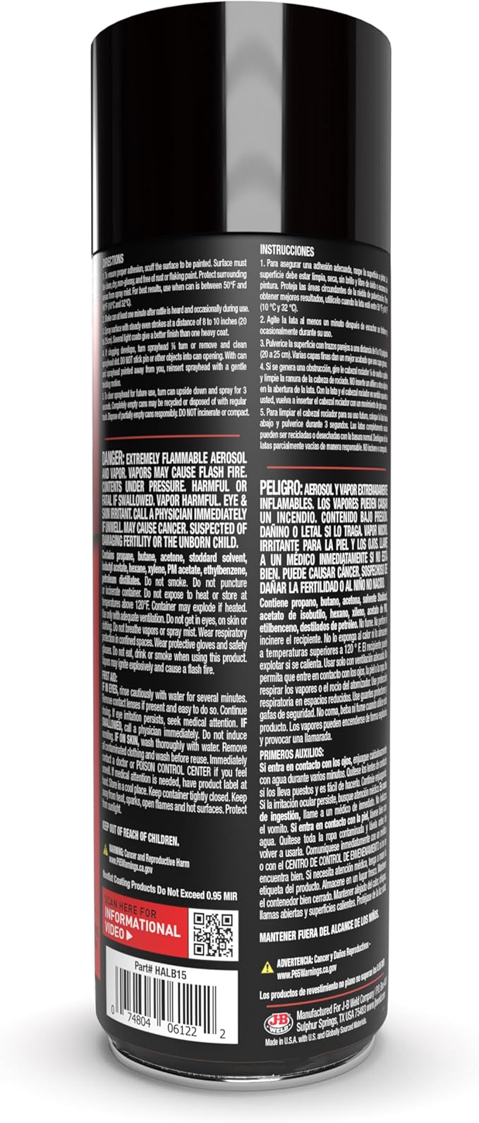 Herculiner Aerosol Spray Truck Bed Liner, 15 Ounce Spray Can, Black, Textured, Suitable For All Truck Beds, 6-7 sq ft Coverage