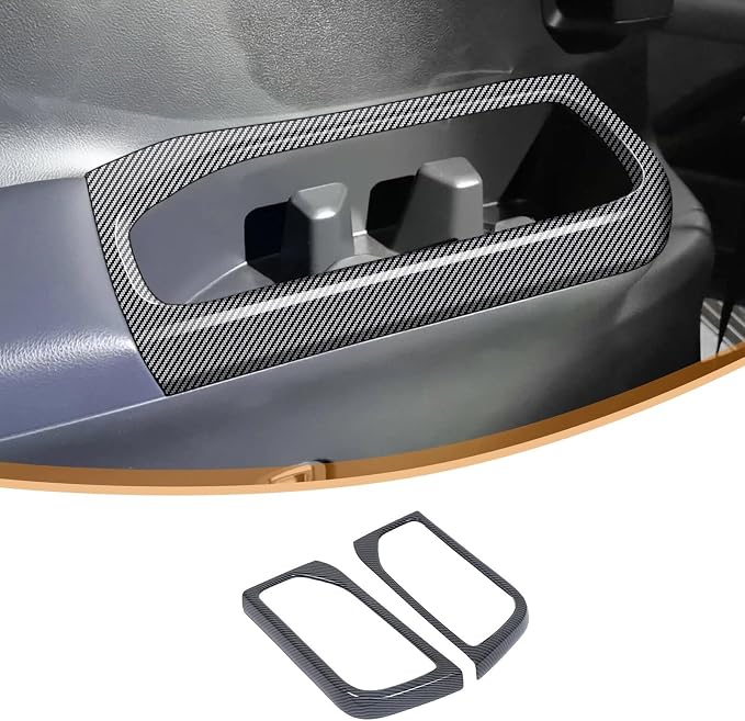 2Pcs Third Row Cup Holder Panel Cover Compatible with Toyota Grand Highlander 2024 2025 2026 Fit for 2024-2026 Grand Highlander ABS Accessories(Carbon Fiber)