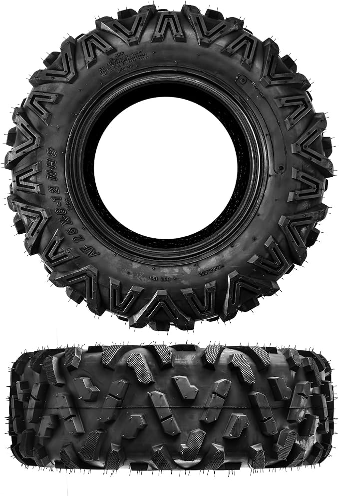 Torchbeam 25x8x12 ATV UTV Tire All-Terrain Off-Road, 6 PR 25x8-12 ATV Tires, Z-199-1 Mud Sand Trial Tire, Set of 2