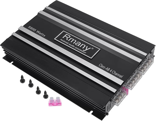 Car 12V 4 Channel Car Amplifier Stereo Audio 5800W Compatible | 4 Channel Car Amplifier Black 1 Pcs