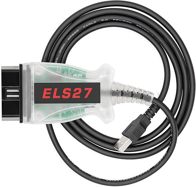 ELS27 Diagnostic Cable Compatible for Ford Mazda Lincoln and Mercury Car, Compatible for FORScan ELMconfig FF2 Foccus ScanMaster ELM v2.1 and Scantool.net. (25K80 Chip)