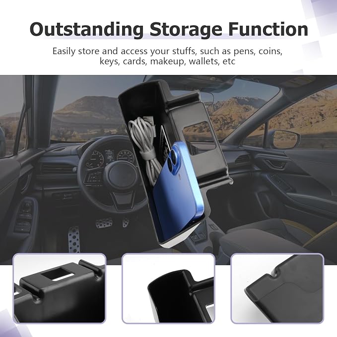 LUWU Center Console Hanging Box Compatible with 2024 2025 2026 Subaru Crosstrek & Impreza Accessories Armrest Storage Box Tray Organizer Insert Tray 2025 2026 Impreza Crosstrek Accessories