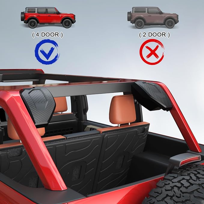Mabett Rear Speaker Pods Compatible with Ford Bronco 4-Door 2026 2021-2025, Upgrade 6.5" Pods for Bronco Accessories, Interior Accessories Black (Not for Bronco Sport and Raptor)