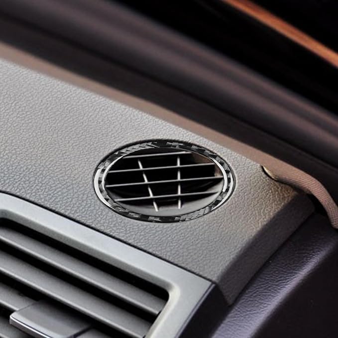 Black Soft Carbon Fiber car Interior defogging Vent 2/Piece Decorative Sticker Suitable for Acura TSX 09-14 Carbon Fiber car Interior