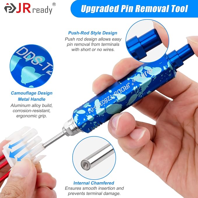JRready ST6555 MLX Wire Crimper Terminal Removal Tool 14-20AWG Pins and Sockets Upgraded Pin Extractor Tool Power Connectors 2.13mm Dia. Compatible with Molex .084” 6.35mm Pitch