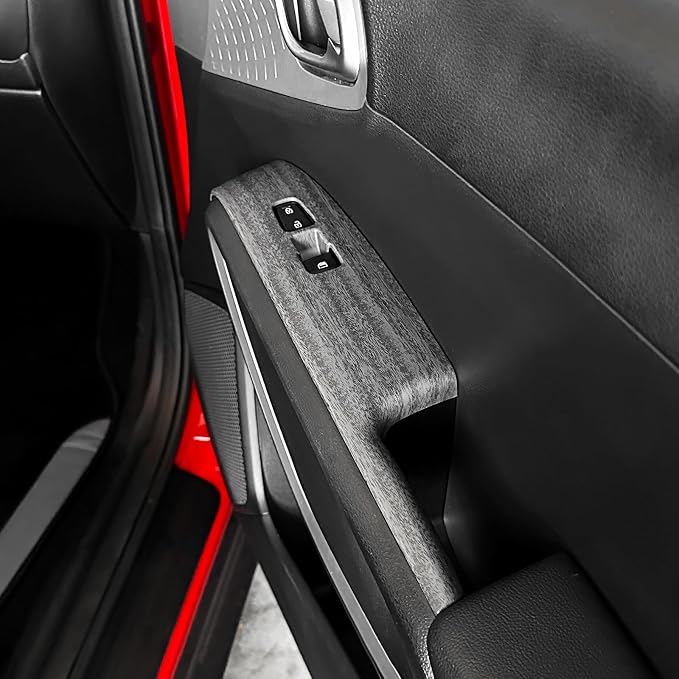 4PCS Door Lock Switch Covers Trim Compatible with Soul 2020-2026 Accessories (Wood Grain)