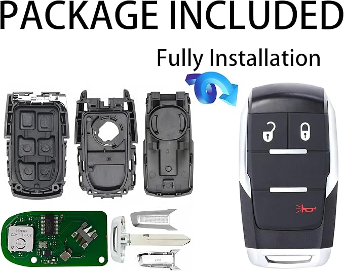 Smart Key for Dodge RAM 2019-2024, Alliskeys Vehicle Proximity Remote Control Key Fob Replacement for RAM 2500 3500 4500 5500 GQ4-76T 68365299