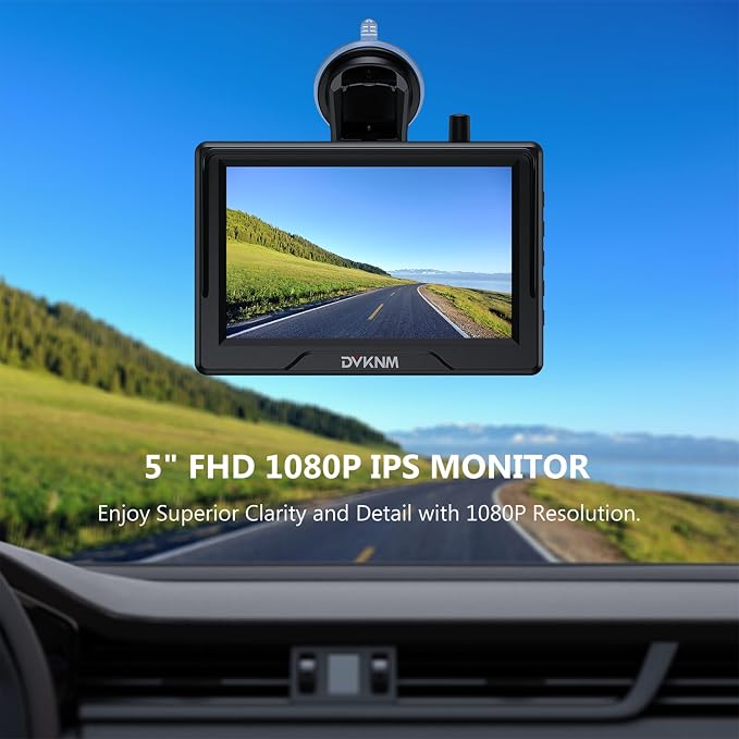 Wireless RV Backup Camera System for Furrion Pre-Wired RVs Truck Trailer, FHD 1080P 5" IPS Monitor with 1 Rear & 2 Side View Cameras, Loop Recording Night Vision IP69 Waterproof Plug & Play F5-3