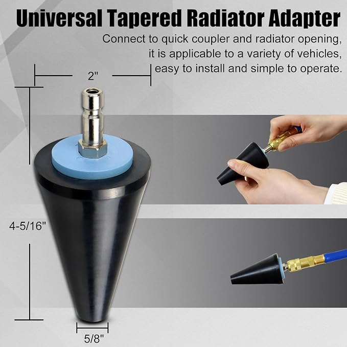 33PCS Radiator Coolant Pressure Tester and Vacuum Refill Tool Kit, Automotive Cooling System Manual Leak Test & Pneumatic Fill Filling Filler Set Universal for Car Truck Airlift, Blue