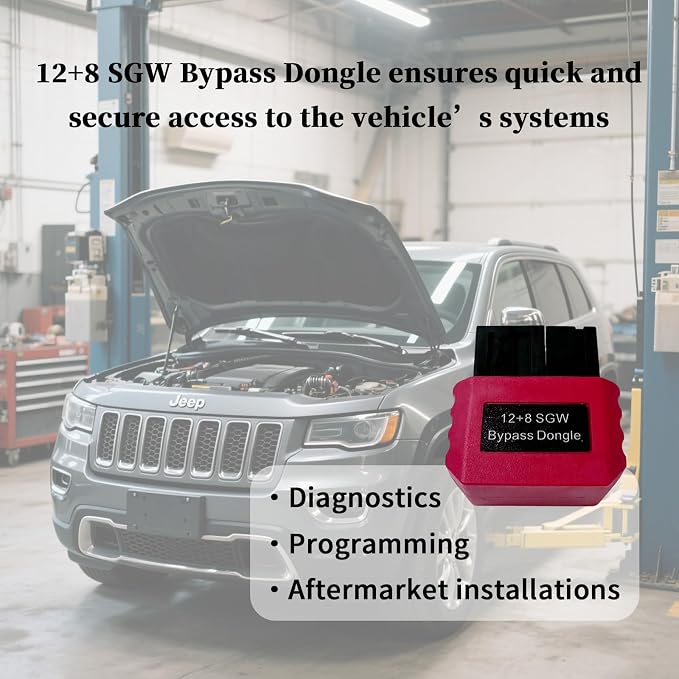SGW Bypass Dongle 8Pin+12Pin,12 8pin Connector for FCA Security Gateway Module(SGM) Adapter,Compatible for Chrysler for JEEP for Dodge for Fiat/RAM for Alfa Romeo for Maserati for Lancia 2018+Vehicles