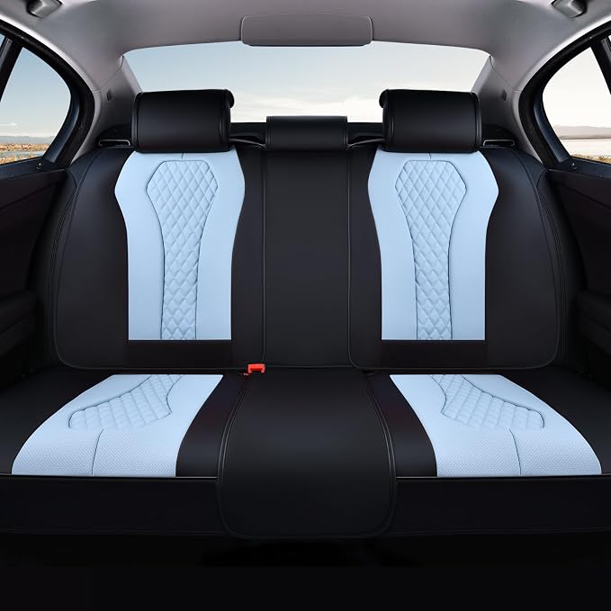 Coverado Car Seat Covers, Back Car Seat Cover, 3-Pieces Leather Seat Cover, Luxury Car Seat Cushion, Luxury Seat Cover Seat Protector Universal Most Cars Trucks SUV