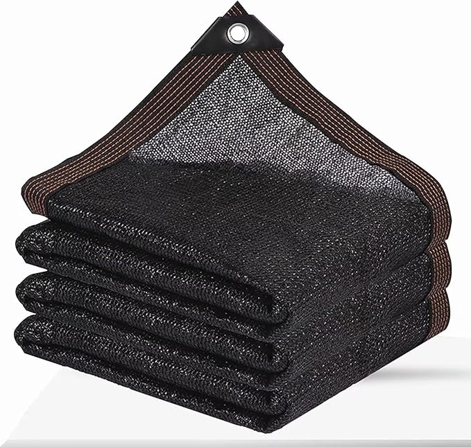 Shade Cloth - Garden Shade Mesh Netting with Grommets Outdoor Sun Shade Cover for Pergola Patio Plants Greenhouse Chicken Coop Black Shading Rate 70% -90% (3X16FT)