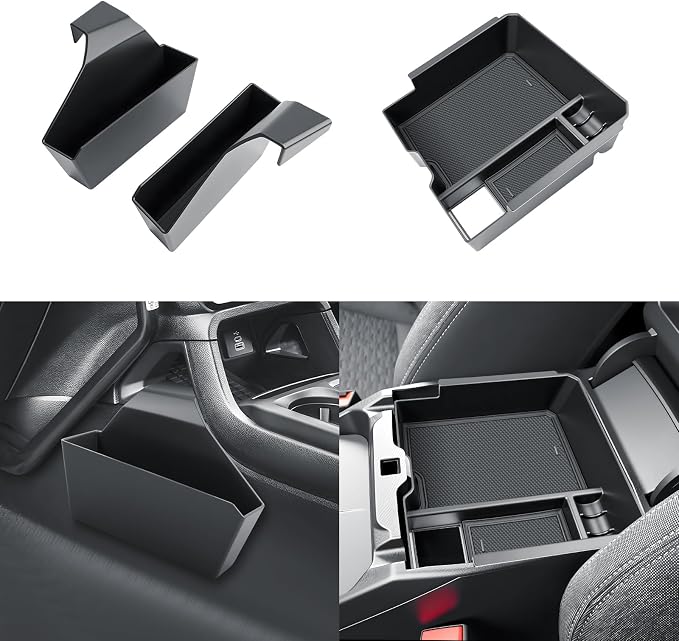 SKTU 3PCS for 2024 2025 2026 Ford Ranger Center Console Organizer for 2024-2026 Ranger (XL/XLT/Lariat/Raptor) Console Tray & Central Console Hanging Storage Box Ford Ranger 2024 2025 2026 Accessories