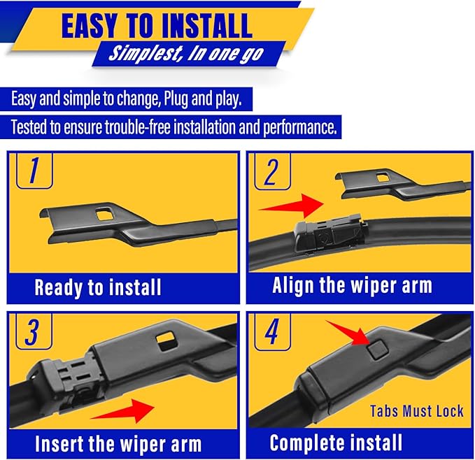 3 wipers Replacement for 2016-2021 Lexus RX350/2016-2022 Lexus RX450h, Windshield Wiper Blades Original Equipment Replacement - 26"/20"/16" (Set of 3) Top Lock